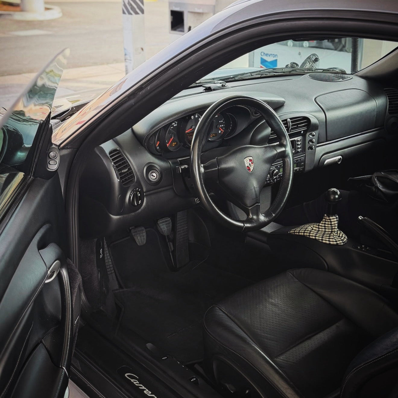 Beige, Black & White Pepita Shift Boot - $65