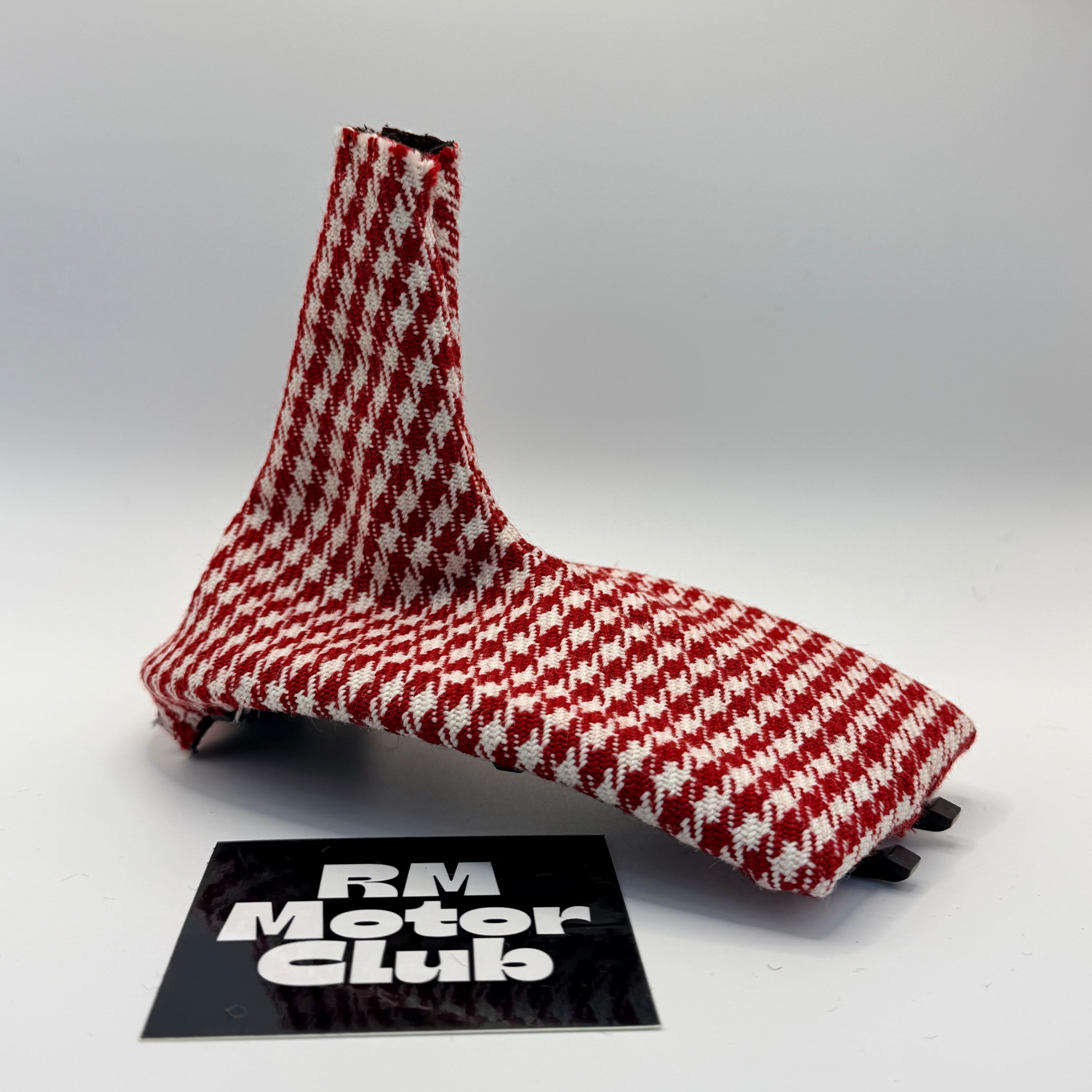 Red and White Pepita Shift Boot - $65