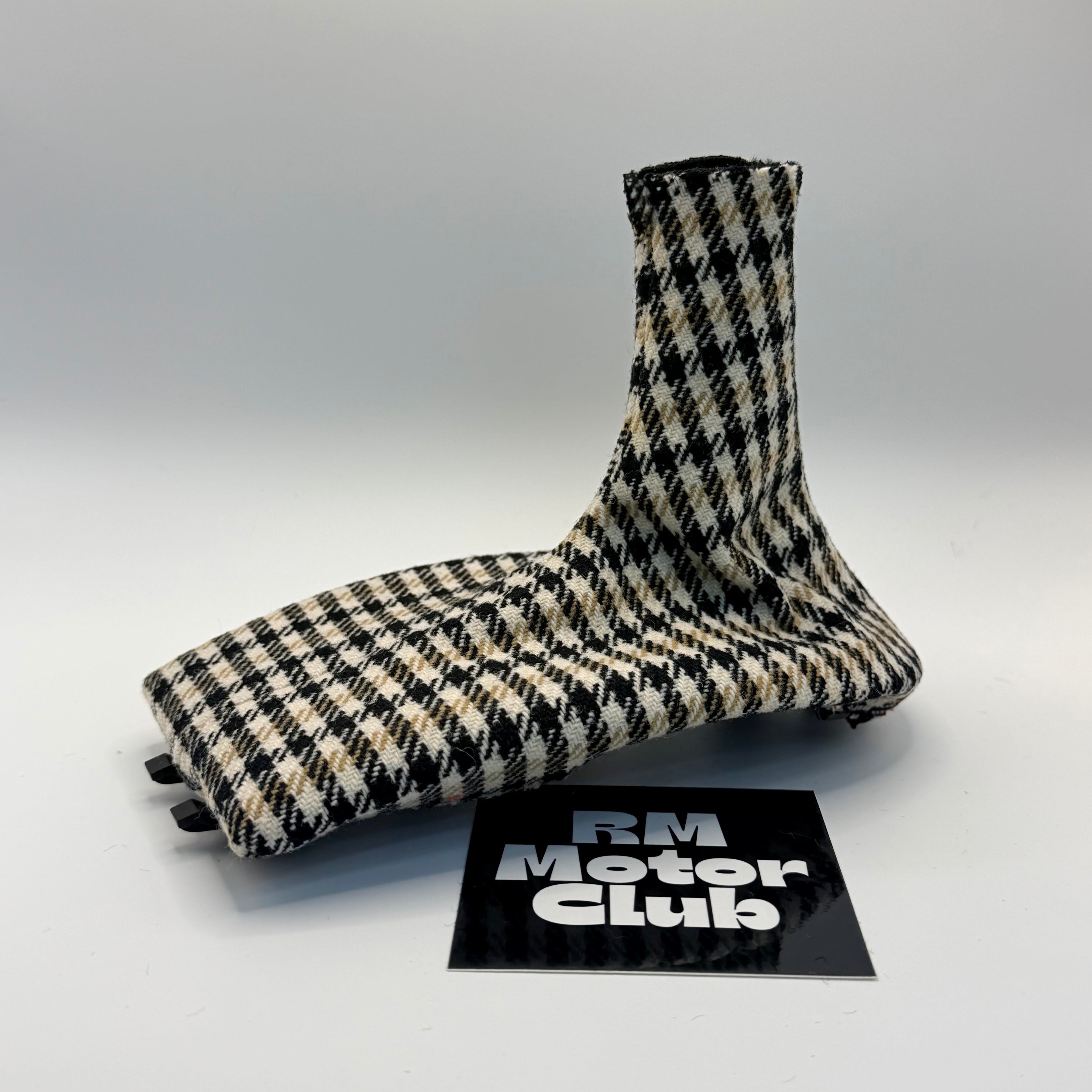 Beige, Black & White Pepita Shift Boot - $65