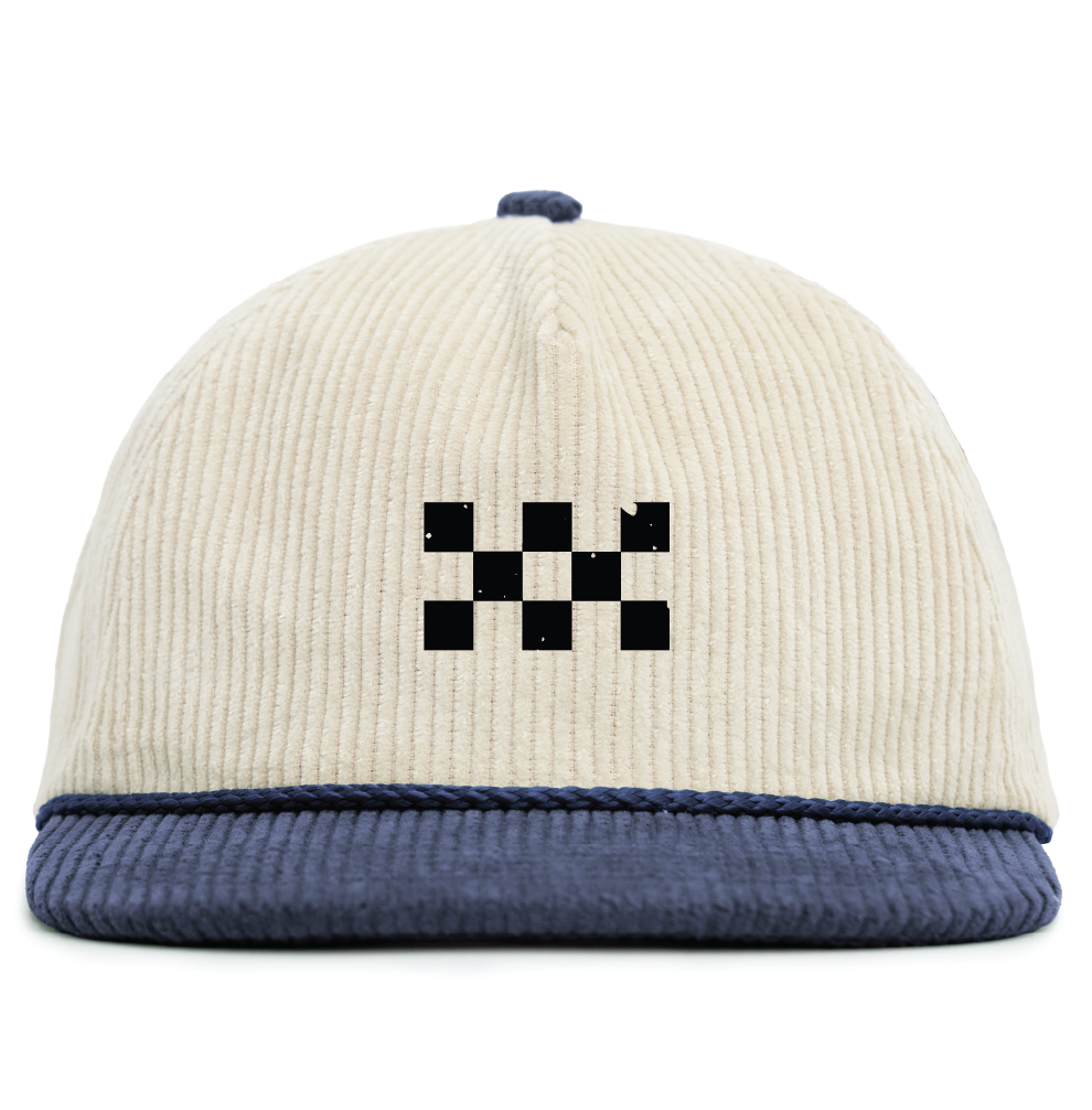 Corduroy Snapback - Off-White / Navy Blue - $35
